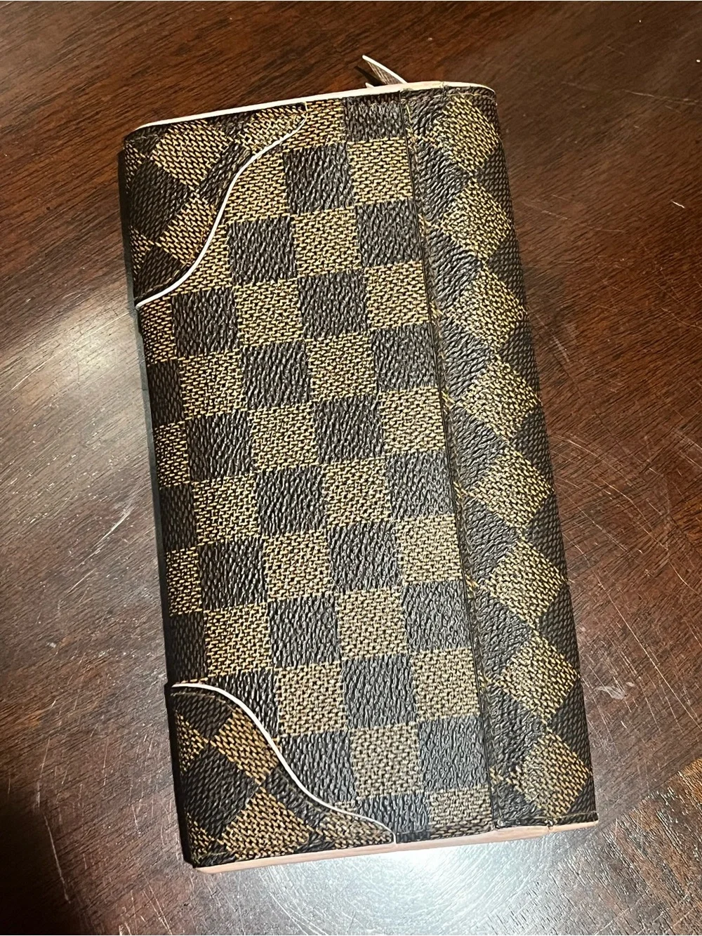 Louis Vuitton Damier Ebene Continental Wallet with Pink Trim Rose Ballerine